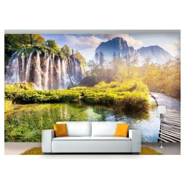 Imagem de Papel De Parede Cachoeira Natureza Outono 3D Nch144 - Você Decora