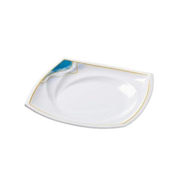 Imagem de Prato quadrado de porcelana de imitação delicada de cor esmaltada estilo nórdico - placa quadrada de 28 cm