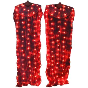 Imagem de Brilhante 1 Par De Dança Do Ventilador De Seda Do Ventre Para Mulheres Véu De Dança Do Ventre Desempenho Led, 1 pair4, S-120cm-90cm 1 pair