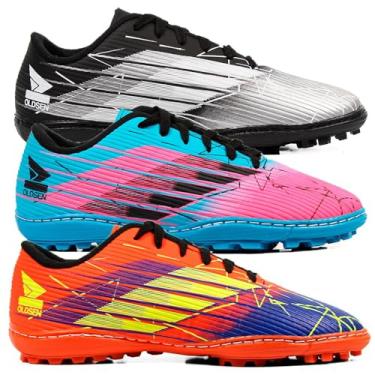 Imagem de Kit 3 Chuteira Masculina Society Campo Gramado Costurada Leve Confortável