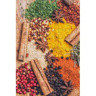 Imagem de Kit 2 Quebra-Cabeças Temperos Coloridos de 60 Peças - Coleção Tea e Am