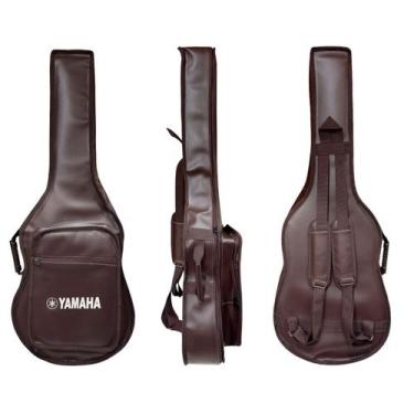 Imagem de CAPA BAG P/ VIOLÃO FOLK CARGO material sintético "YAMAHA" MARROM