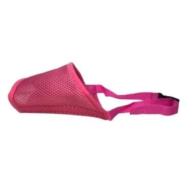 Imagem de Focinheira Regulável Acolchoada Respirável Ventilada Confortável Anti-Latido Para Cachorros Grande Médio Pequeno Porte (Rosa,PP (Nº1))
