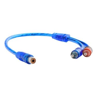 Imagem de ZGUZMCMK Cabo de áudio RCA de 30 cm, adaptador Y, divisor RCA para som automotivo, de áudio doméstico, alto-falantes, amplificador, subwoofer, 1 Mulher para 2 Homens