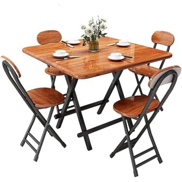 Imagem de Mesa De Jantar Simples Mesa Pequena Para Uso Doméstico Mesa De Jantar Simples Pequena Tenda Portátil Dormitório Mesa Quadrada, Brown, 60 * 60 * 55cm