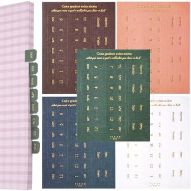 Imagem de BEIQIYA 180 abas de agenda mensal, etiquetas de calendário autoadesivas, guias de índice de fichários de projetos de caderno pegajoso para alunos, escritório, sala de aula (10 folhas)