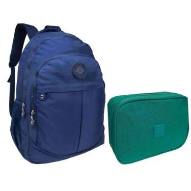 Imagem de Kit Escolar Bolsa Infantil e Estojo Box Feminino Kit Escolar Impermeáv