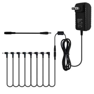 Imagem de pigtone Adaptador De Alimentação Para Pedal Guitarra 9 V Dc 1 A/2 A 2000 Mã Ponta Negativa Cabos Ligação Em Cadeia 8 Vias Pedais Efeito, Adequado Maioria Dos Efeito