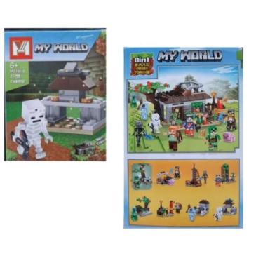 Imagem de Blocos de Montar Personagens Cenário My World  Minecraft Infantil - Ta