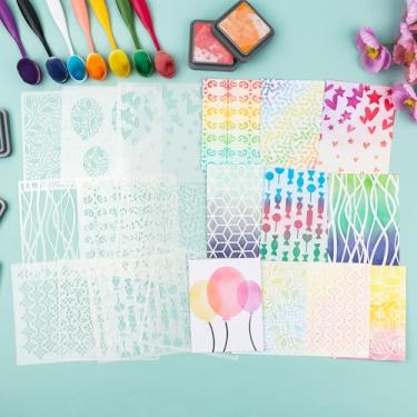 Imagem de Briartw 10 peças de modelo de pintura, estêncil de plástico de 15 x 15 cm para fazer cartões, kit de estêncil reutilizável para pintura em madeira, parede, tecido, rocha, quadro-negro, placa, projetos