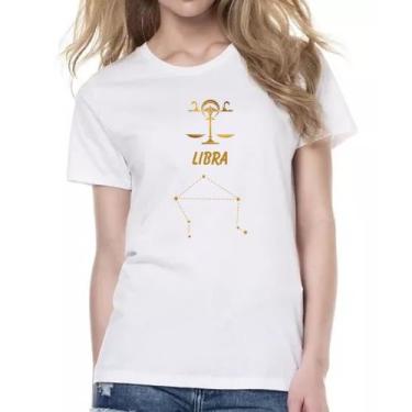 Imagem de Camiseta Baby Look Signo Libra Constelacao Dourada - Alearts, M