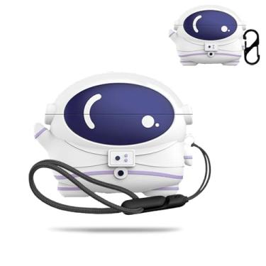 Imagem de Capa para OnePlus Buds Ace 2, capa protetora para fone de ouvido sem fio NOUKAJU (com mosquetão + cordão) à prova de quedas, arranhões, à prova de choque, capa para OnePlus Buds Ace 2 (astronautas)