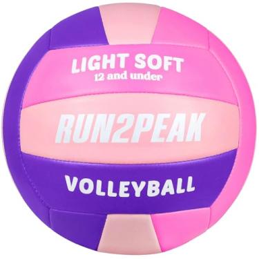 Imagem de RUN2PEAK Voleibol leve e macio - vôlei leve projetado para iniciantes - Bolas de vôlei leves para uso interno e externo, praia, quintal, tamanho oficial, 5, bola de vôlei de treinamento