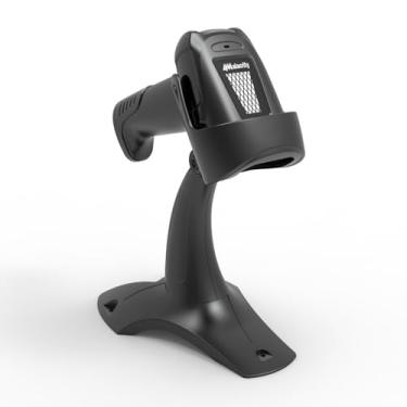 Imagem de Alacrity Scanner de código de barras sem fio, laser 1D, conectividade sem fio/Bluetooth/com fio de 2,4 GHz, leitor de código de barras à prova de choque e poeira, preto