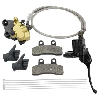 Imagem de PowerMotor Conjunto de pinça de cilindro mestre de freio hidráulico a disco dianteiro com substituição de pastilha de freio para RFZ SDG SSR Taotao Apollo 50cc 70cc 90cc 110cc 125cc Pit Dirt Bik ATV