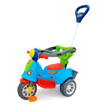 Imagem de Triciclo Infantil Com Haste E Barra De Proteção Avespa Pink Maral Brin