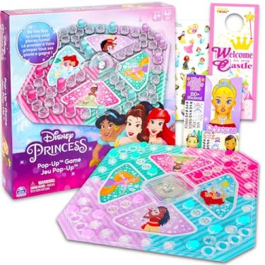 Imagem de Disney Princess Pop Up Game - Bundle with Disney Princess Board Game with Pop Up Dice, Create-a-Face Stickers, More | Disney Princess Games for Girls