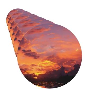 Imagem de Purificadores de ar para carro, 6 peças, para pendurar no carro, lavanda, cartões perfumados, pôr do sol ao anoitecer, tabletes de aromaterapia, ambientador suspenso para espelho retrovisor de carro