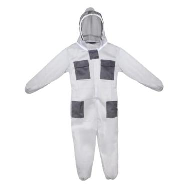 Imagem de Xgdsnly Fato de Apicultura Ventilado Fato de Apicultor Cinza com Capuz de Cerca Ventilada Roupa de Apicultor Fato de Apicultura de Corpo Inteiro, XL 172 a 176 cm