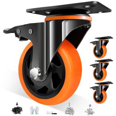 Imagem de Rodas Caster Wheels TAYLOON de 5 polegadas com freio de segurança 1088