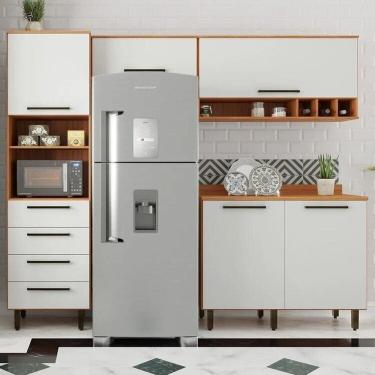 Imagem de Cozinha Compacta 4 Peças 5 Portas 4 Gavetas Evolution Plus Freijó/ Off-White
