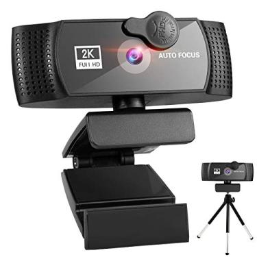 Imagem de Webcam Full Hd 2k Auto Focus Microfone 120 Graus Com Tripe compatível Mac Win Linux Full Hd