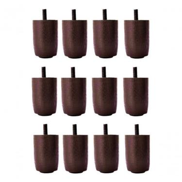 Imagem de Kit 12 Pés Para Cama Box Ou Baú Queen King Size P63 Marrom