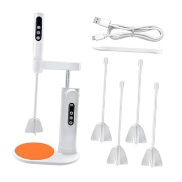Imagem de Fenteer Misturador elétrico de resina com suporte, controle de 5 velocidades, kit agitador elétrico portátil para tinta de resina e silicone