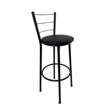 Imagem de Kit banqueta alta para cozinha gourmet americana preta - FortMix, Pret