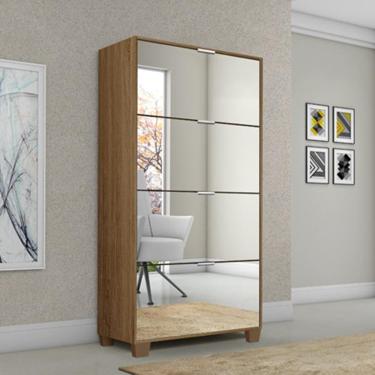 Imagem de Sapateira Pequim Com Espelho 4 Portas Com Pés De Madeira - Ferrara Madeirado Rede Móveis