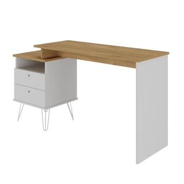 Imagem de Mesa para Computador com Dupla montagem Bilbao Olmo Branco