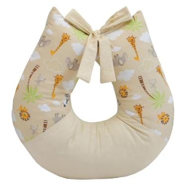 Imagem de Almofada Apoio de Amamentar Estampado Mamãe Bebê (Safari Bege)