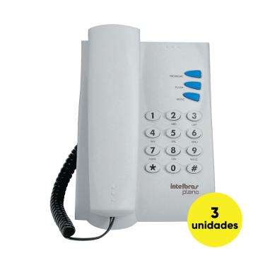 Imagem de Kit 3 Telefones Pleno Intelbras Cinza