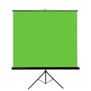 Imagem de Kit de pano de fundo de tela verde de 1,5 m x 1,5 m com suporte, tela verde de elevação portátil para transmissão, fotos de identificação, videoconferências e entrevistas
