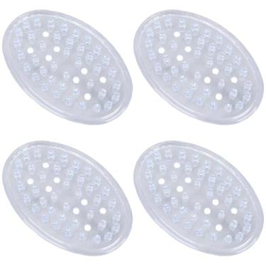 Imagem de 4Unid Transparente Saboneteira de Plástico, Autodrenante Porta-Sabonete Bandeja com Furos Recipiente de PVC para Banheiro Bancada Chuveiro Cozinha