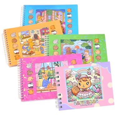 Imagem de Livro de Colorir 50 Folhas A5 – Animais Fofos Capivara, Urso, Cachorro e gato | Capa Dura ou Mole, Livro Espiral, Ajuda no Relaxamento e Criatividade de Adultos e Crianças Com lustrações Fofas (GATOS (CAPA DURA), 1)