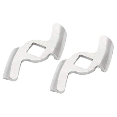 Imagem de AYNEFY Meat Grinder Substituição Cortador, 2Pcs 304 Aço Inoxidável Meat Mincer Grinding Plate Food Grinding Disc Acessório para 5#/B Tipo (Hole quadrado de 8 mm duas faca)