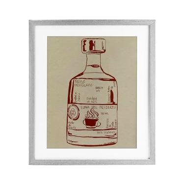 Imagem de Stupell Industries Impressão emoldurada cinza de essência de licor minimalista sob vidro por Melissa Wang, 53 x 43 cm