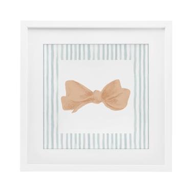 Imagem de Stupell Industries Laço pastel em borda listrada impressão emoldurada branca sob vidro design por PATRICIA PINTO, 40,6 x 40,6 cm