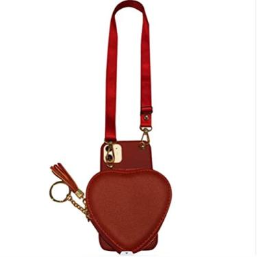 Imagem de Carteira de coração Big Love bolsa de batom cordão crossbody estojo de presente para menina para iphone 14 Pro Max 12 11 13 Pro Max Xs Xr 7 8plus X capa, b, para iphone XR