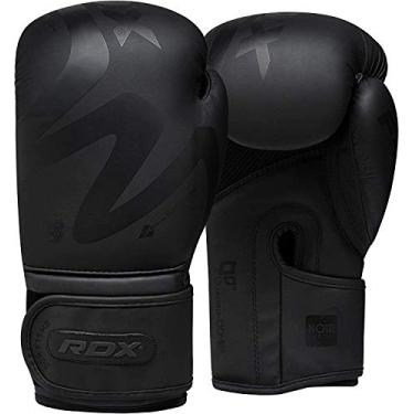 Imagem de Luvas de boxe RDX para treinamento Muay Thai Matte preta Maya Hide couro Noir luvas para Sparring, Kickboxing, Fighting, Punch Bags e Focus Pads Punching, Matte Black, 10oz