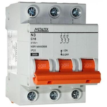 Imagem de Disjuntor 3X16A 3Ka-220V Curva C N3-3C16