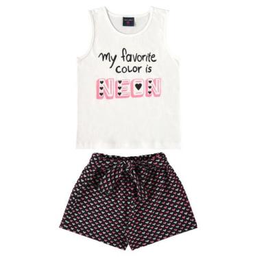 Imagem de Conjunto My Favorite color is Neon Infantil Guloseima, Branco, 8