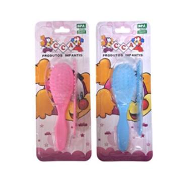 Imagem de Conjunto Pente E Escova Infantil azul e rosa (1001) - RCA, Azul