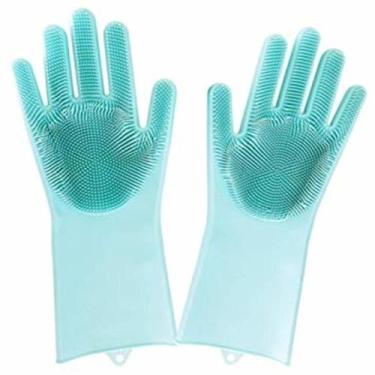 Imagem de Luvas Silicone Multiuso Lava Louça Calor Macio Cozinha - MKB