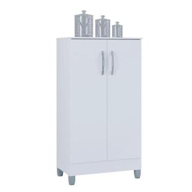 Imagem de Armário Multiuso 2 Portas Pequeno Branco Brilho - Poquema - Poquema In