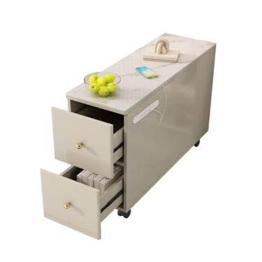 Imagem de Mesa lateral para sofá, madeira maciça, aparador, mesas laterais de canto, sofá, armário, ardósia, sala de estar, armário lateral criativo (70 x 30 x 58 cm)