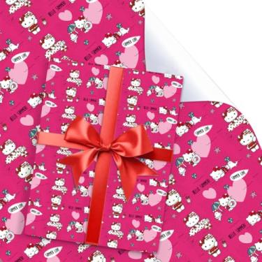 Imagem de EYQQM Pacote com 5 folhas de papel de embrulho de 50,8 cm x 76,2 cm, pacote de folhas de papel kraft para aniversário, decoração festiva de festa (rosa vermelha)