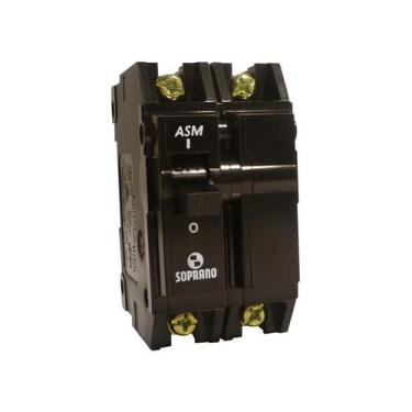 Imagem de Disjuntor Bipolar 50A Preto Soprano