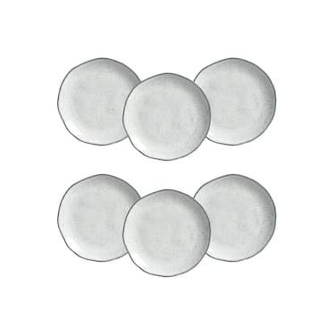 Imagem de Conjunto de Pratos de Sobremesa Porto Brasil Orgânico Echo Branco 19,5cm - 6 Peças